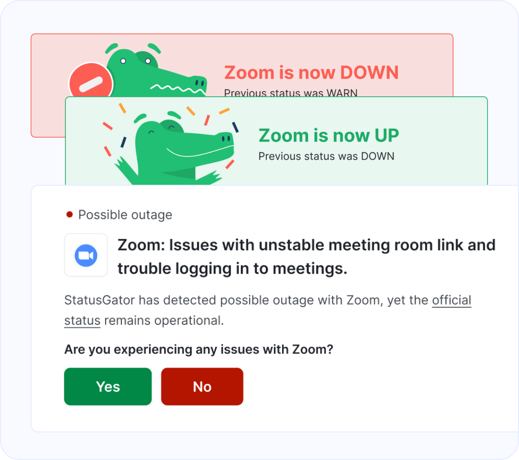 Example of early outage detection